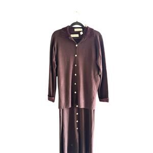 NWT Valerie Stevens 100% Merion Wool Button Front Dress & Shirt Suit Size M